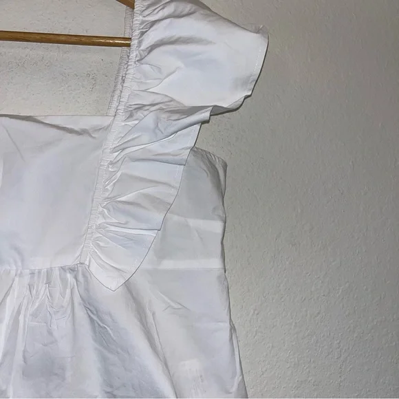 Ganni White Ruffle Sleeve Top - Picture 7 of 15